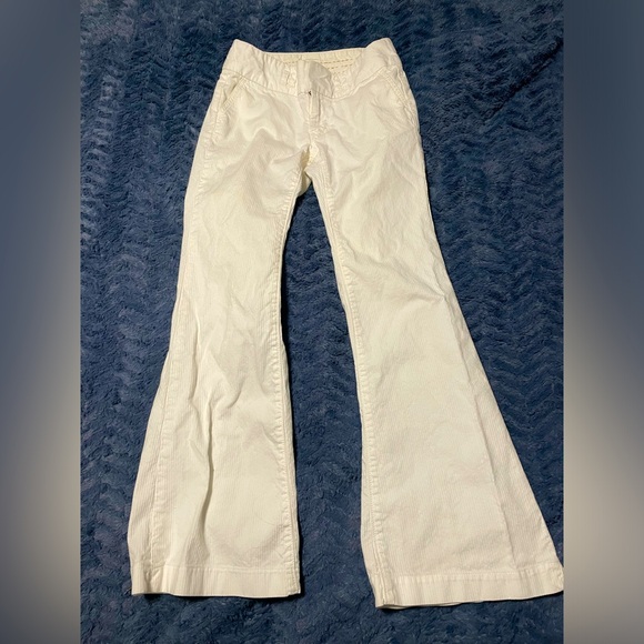 Gap corduroy 70s flare leg white pants size 0 - Picture 2 of 6